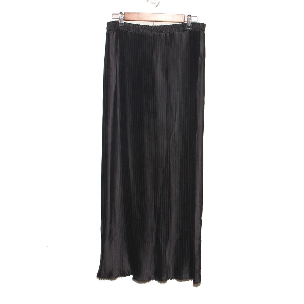 NEW Flint & Moss Accordion Pleat Maxi Skirt Black Size XL